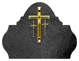 DARAY L 517 GD SH BK Gold 3 Crosses Shimmer Black Background